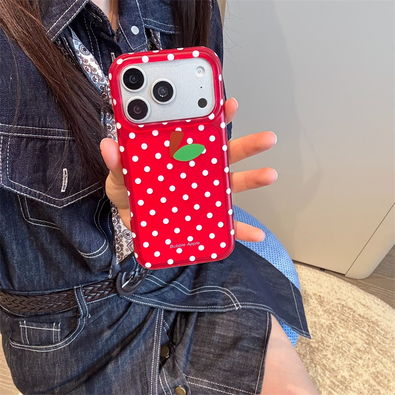 Phone Cases Redbubble - Rode Polka Dot Telefoonhoesje voor Apple