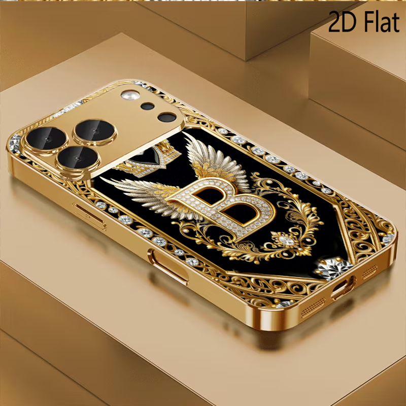 Phone Cases With Camera Cover - B-Badge print Gepatroneerd gehard glas ontwerp