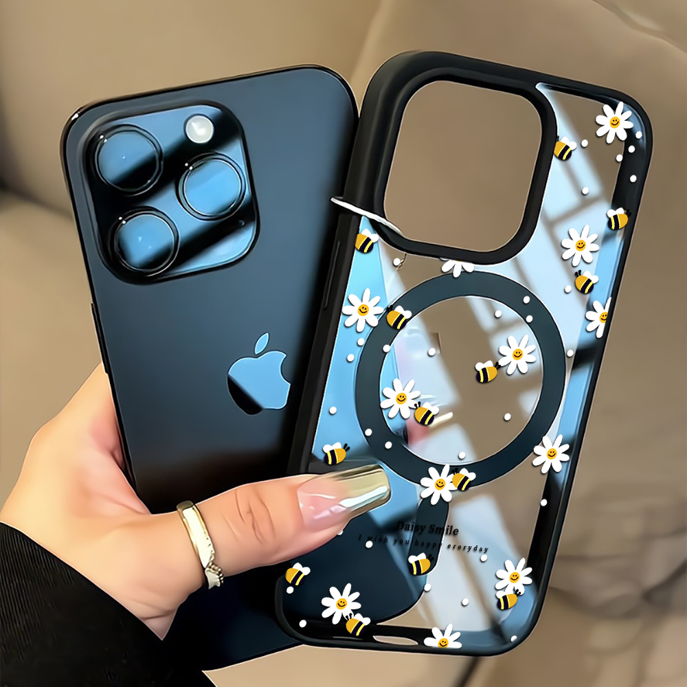 Phone Cases Transparent - Frisse Daisy Bee Telefoonhoesje voor iPhone