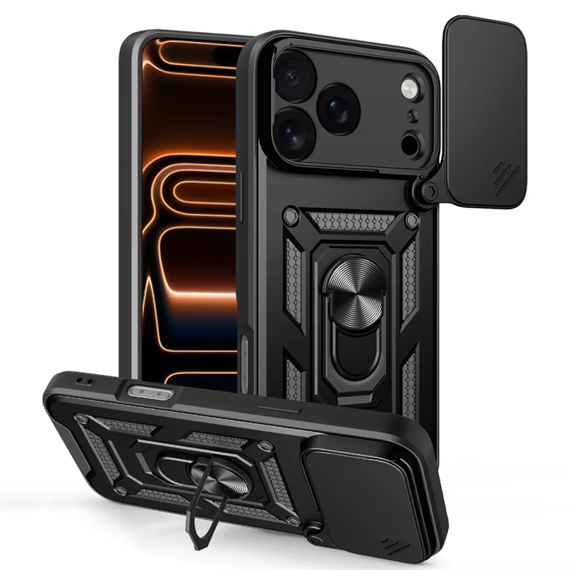 Military Grade Case - Militaire kwaliteit schuifcamera-beschermhoes met magnetische telefoonhouder