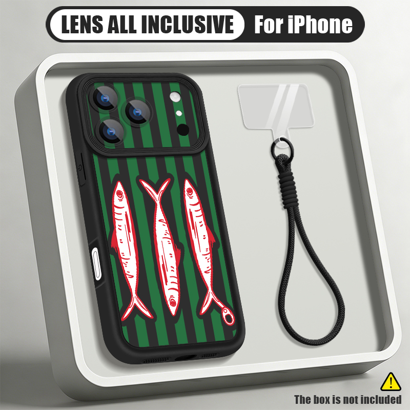 Phone Cases With Straps - Sardientjes-krab-patroon met riemhoesje voor iPhone 17