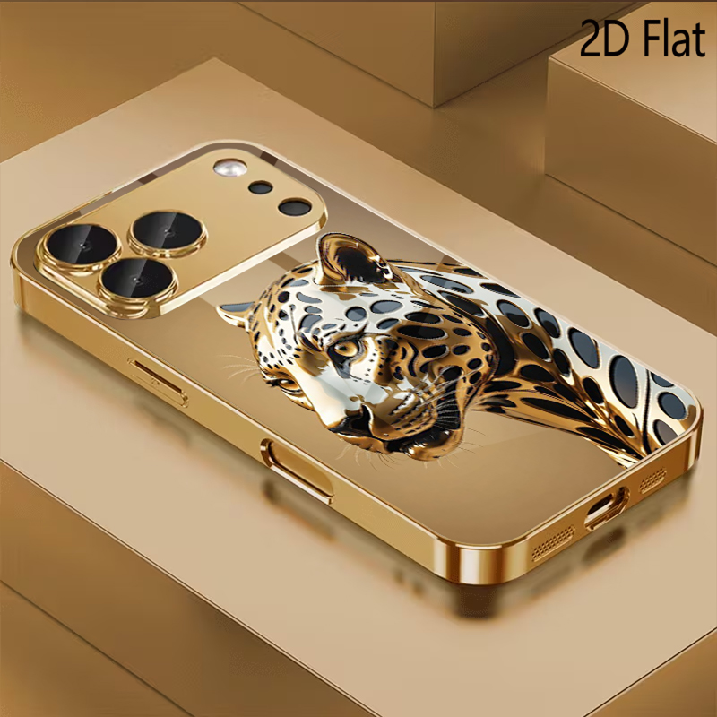 Phone Cases With Camera Cover - Cheetah-print gemodelleerd gehard glas ontwerp voor