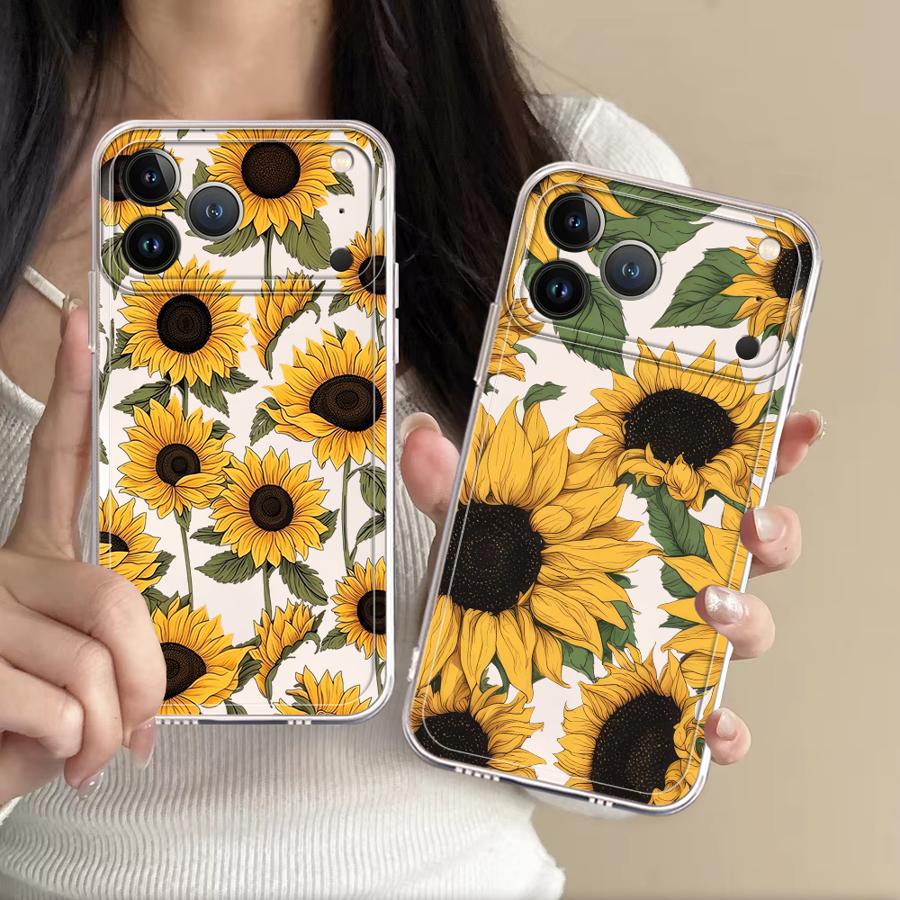 Phone Cases Popular - Schattig zonnebloempatroon hoesje voor Apple iPhone