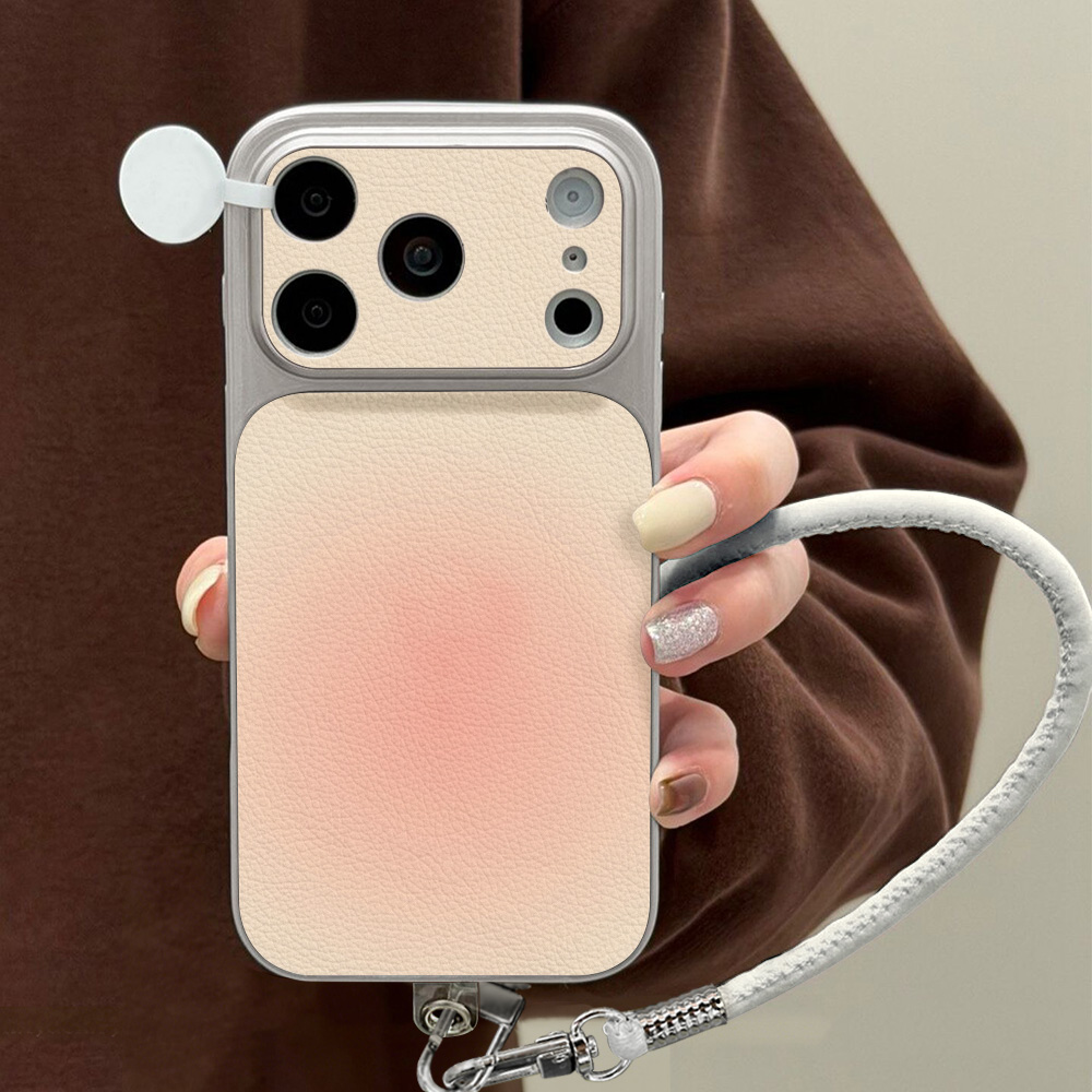 Phone Cases With Straps - Litchi-patroon telefoonhoesje voor iPhone 16 15