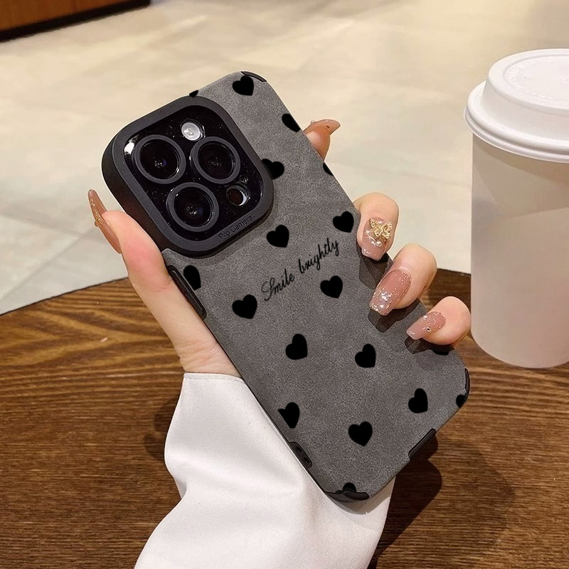 Phone Cases Best - Nieuwe luxe zwarte liefde hart zachte