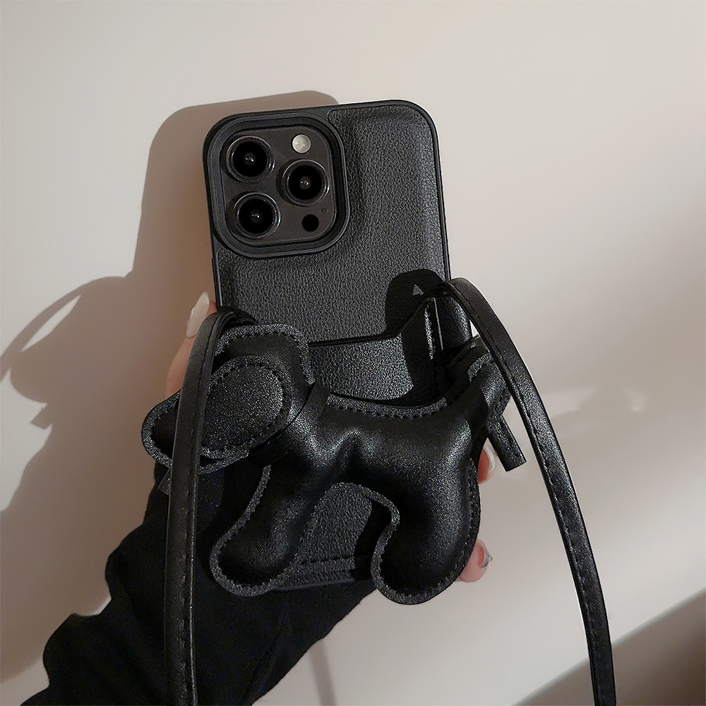 Phone Cases Diy - Koreaanse Zwarte Crossbody Lanyard DIY Puppy