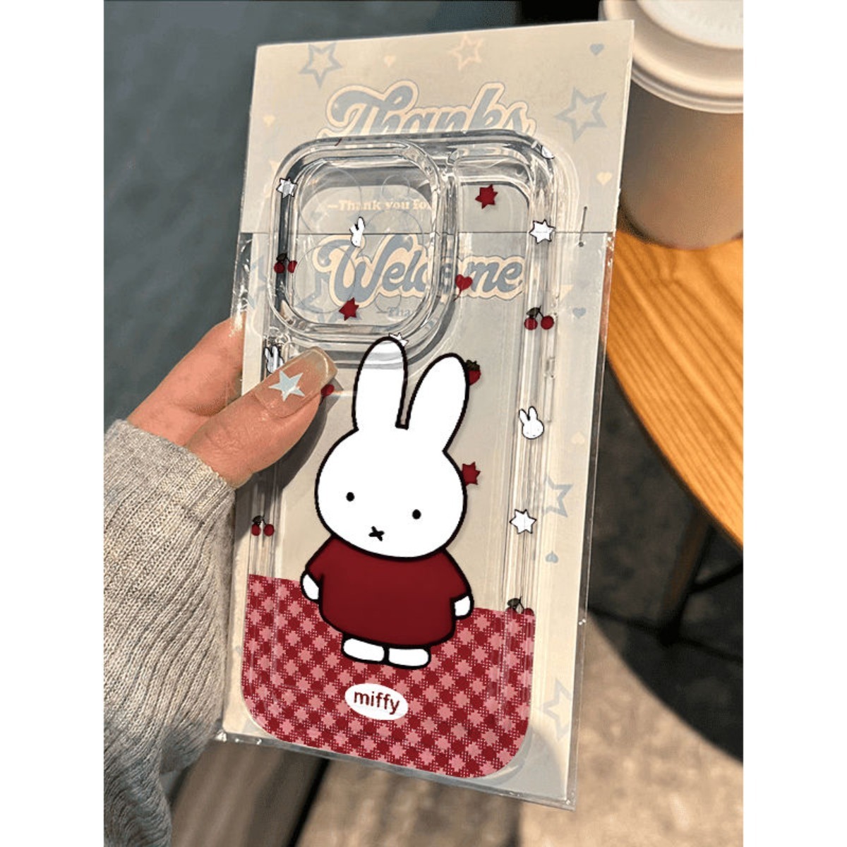 Phone Cases Rubber - Schattig Miffy Konijn Telefoonhoesje Cartoon Kersenprint