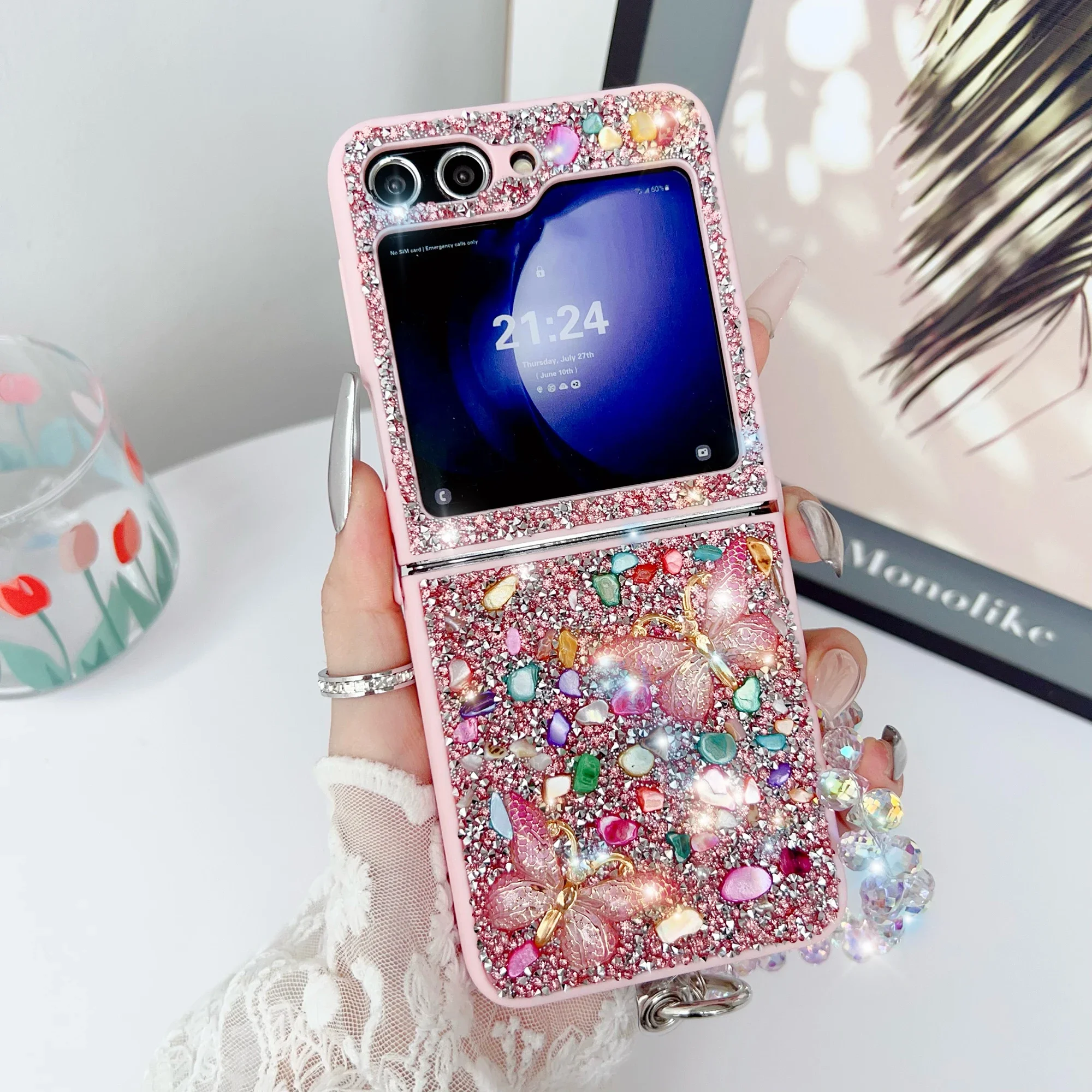 Phone Cases With Straps - Luxe Glitter Telefoon Case Voor Samsung