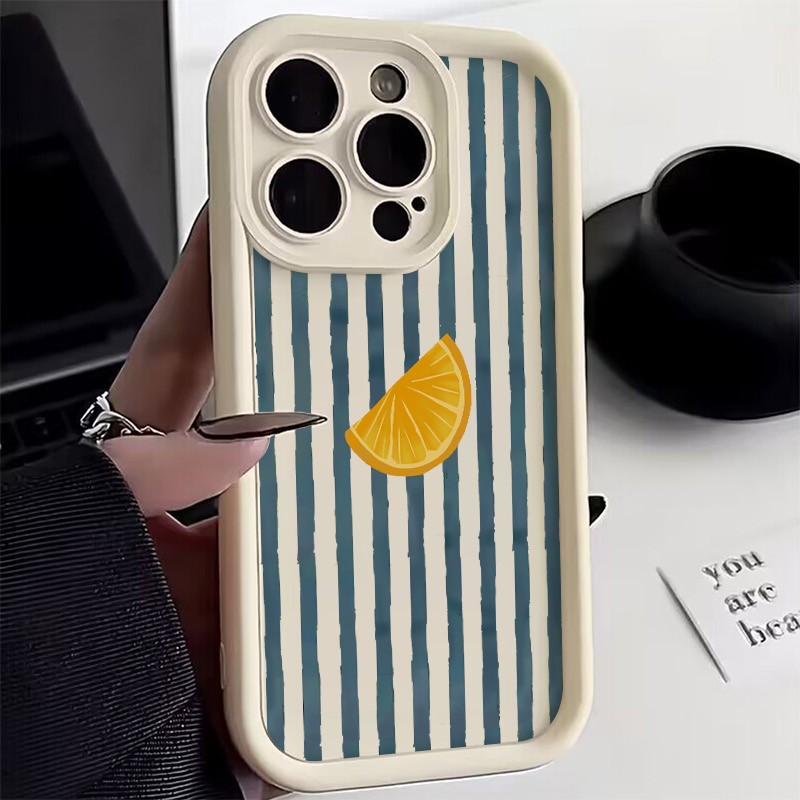 Phone Cases Bulk - Gestreept Citroenschijfje Patroon Telefoonhoesje Voor iPhone