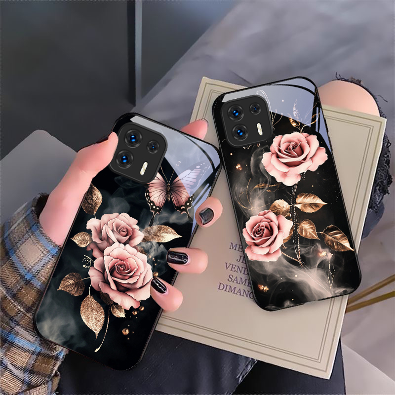 Phone Cases Motorola - Vlinder Liefde Roze Roos Voor Motorola