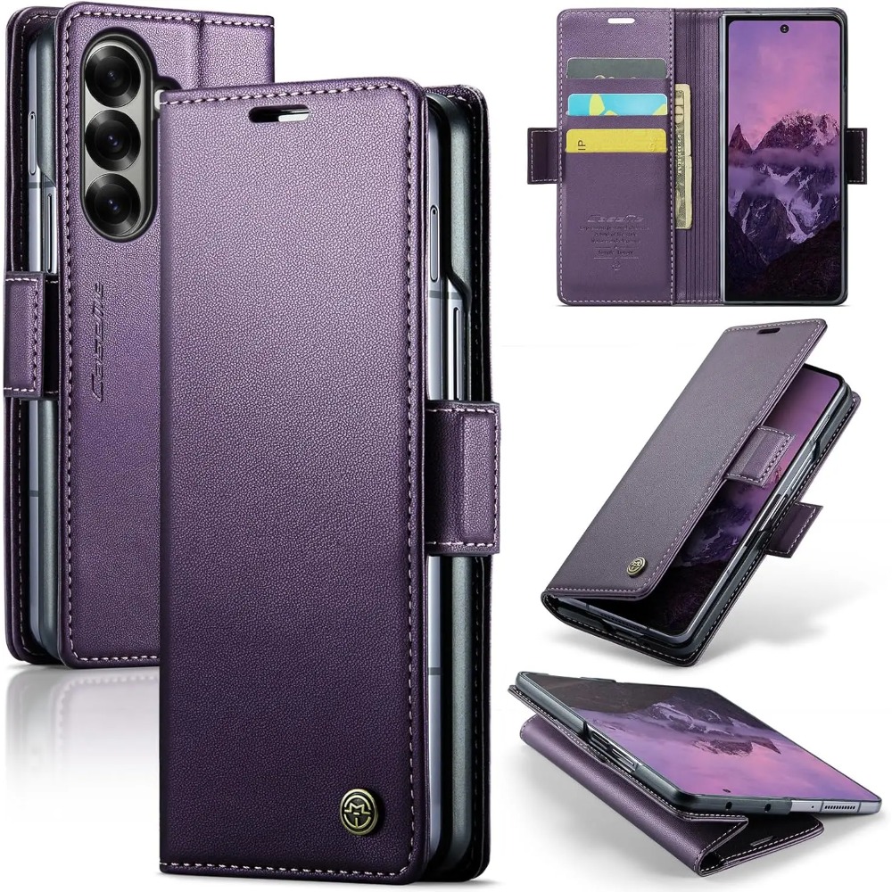 Leather Folio Wallet Case - Bestseller Folio Flip RFID Lederen Hoesje