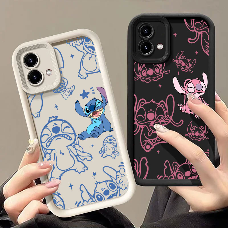 Phone Cases Motorola - Stitch en Angel Cartoon Telefoonhoesje voor