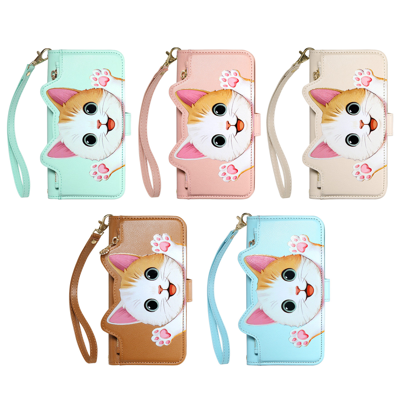 Flip Leather Case - Schattige katten PU lederen portemonnee met