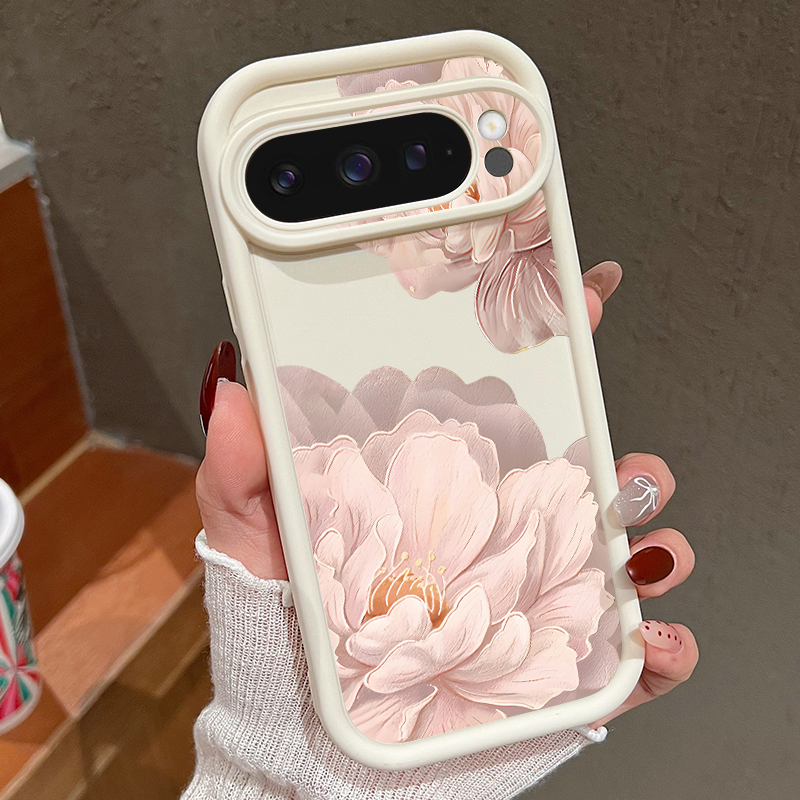 Phone Cases Google Pixel 10 - Roze bloemenpatroon zachte TPU telefoonhoes voor