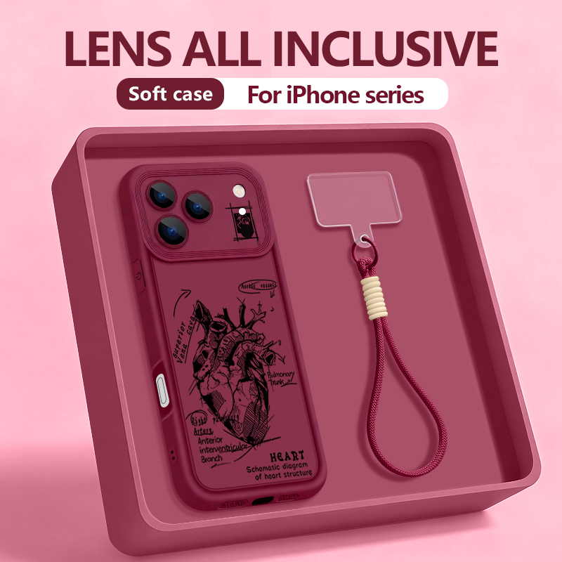 Phone Cases With Straps - Creatief Hartmodel Patroon Lanyard Telefoonhoesje voor