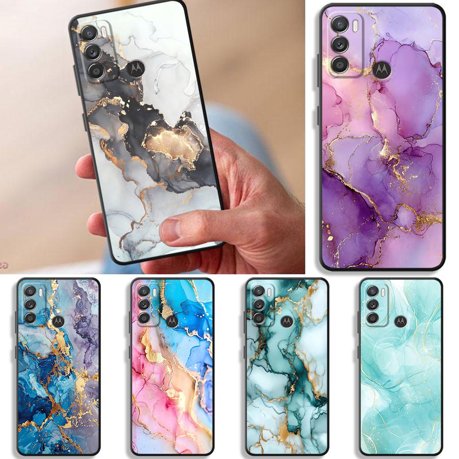 Phone Cases Motorola - Telefoonhoesje gekleurd marmer voor Motorola Moto