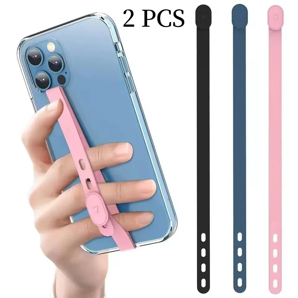 Phone Cases Rubber - 2 stuks draagbare siliconen telefoonriem verstelbare