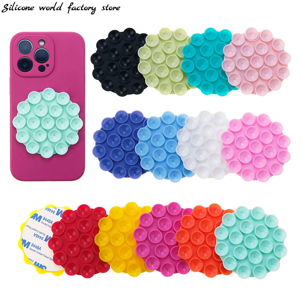 Phone Cases Rubber - Silicone World Ronde siliconen zuignap Mobiele