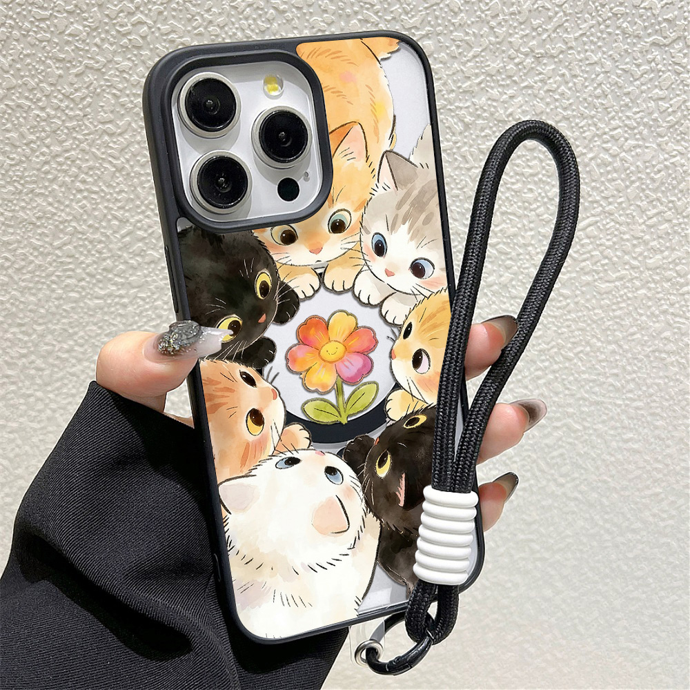 Zwarte Frame Bloemige Anti-val - Phone Cases Transparent recensie en prijs