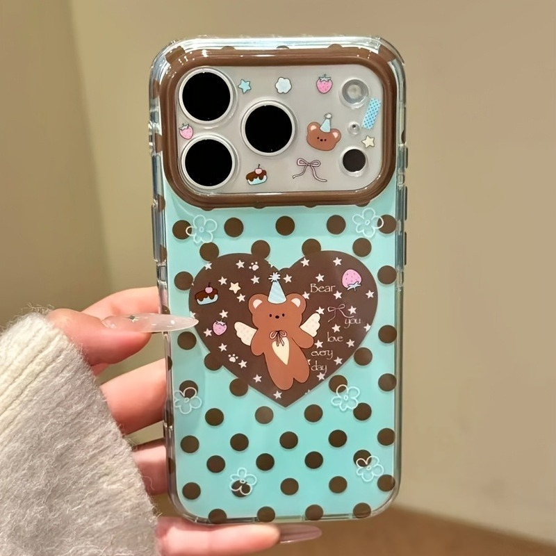 Bruine Polka Dot Hartjesbeer P - Phone Cases Brown recensie en prijs