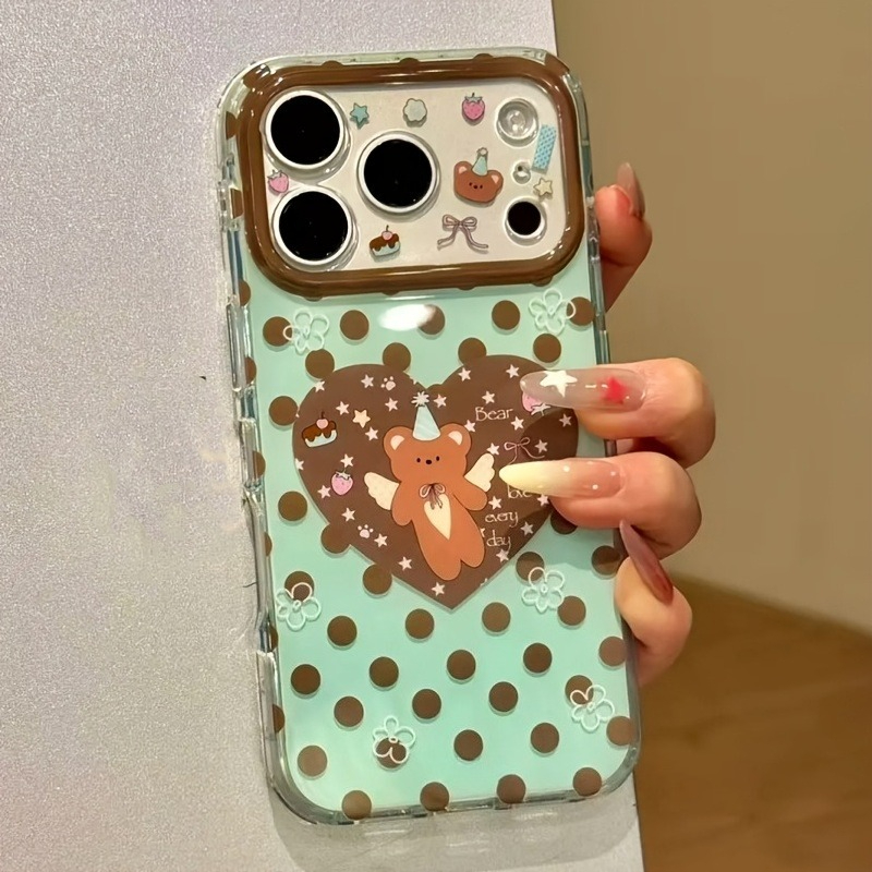 Bruine Polka Dot Hartjesbeer P - Phone Cases Brown recensie en prijs