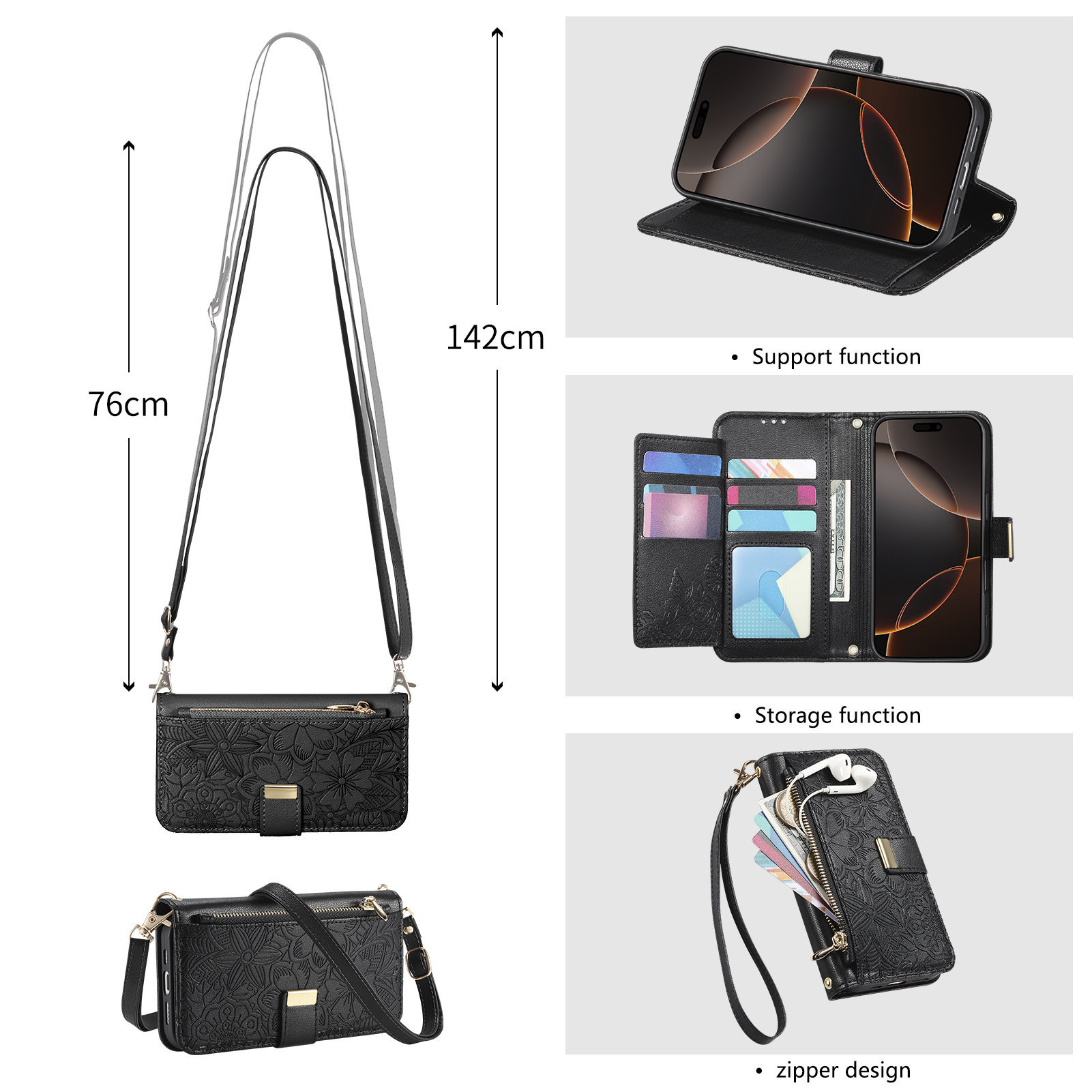 Leren rits crossbody portemonn - Flip Leather Case recensie en prijs