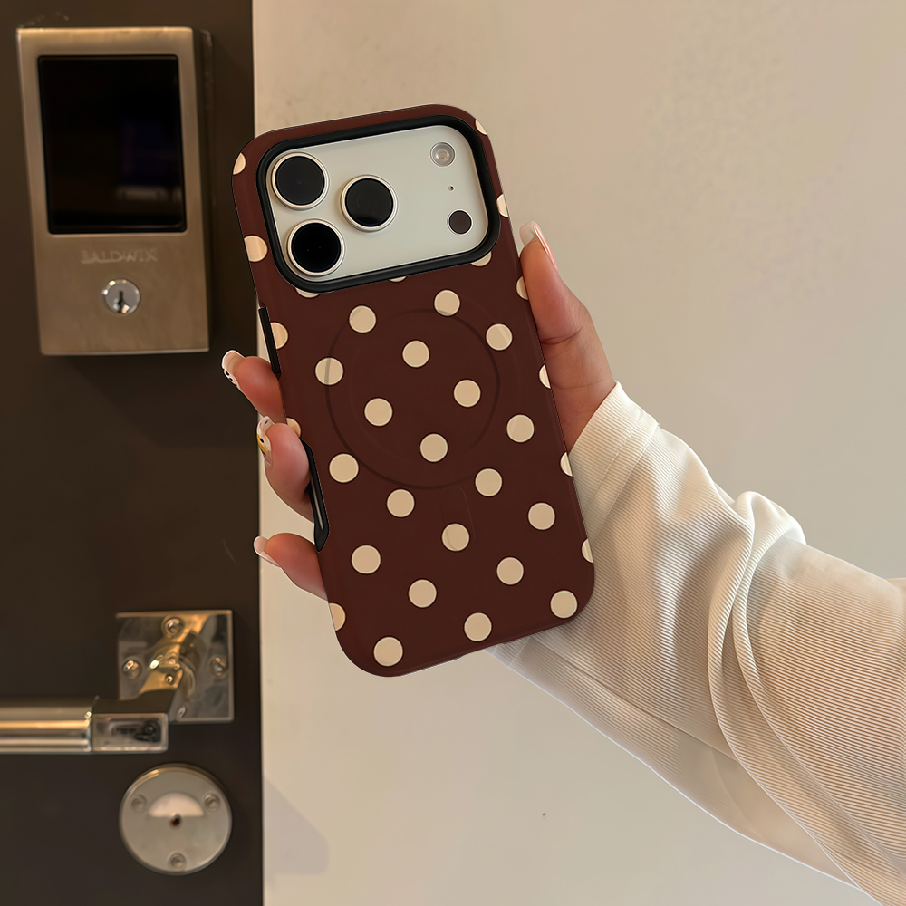 Bruin beige polkadot telefoonh - Phone Cases Brown recensie en prijs