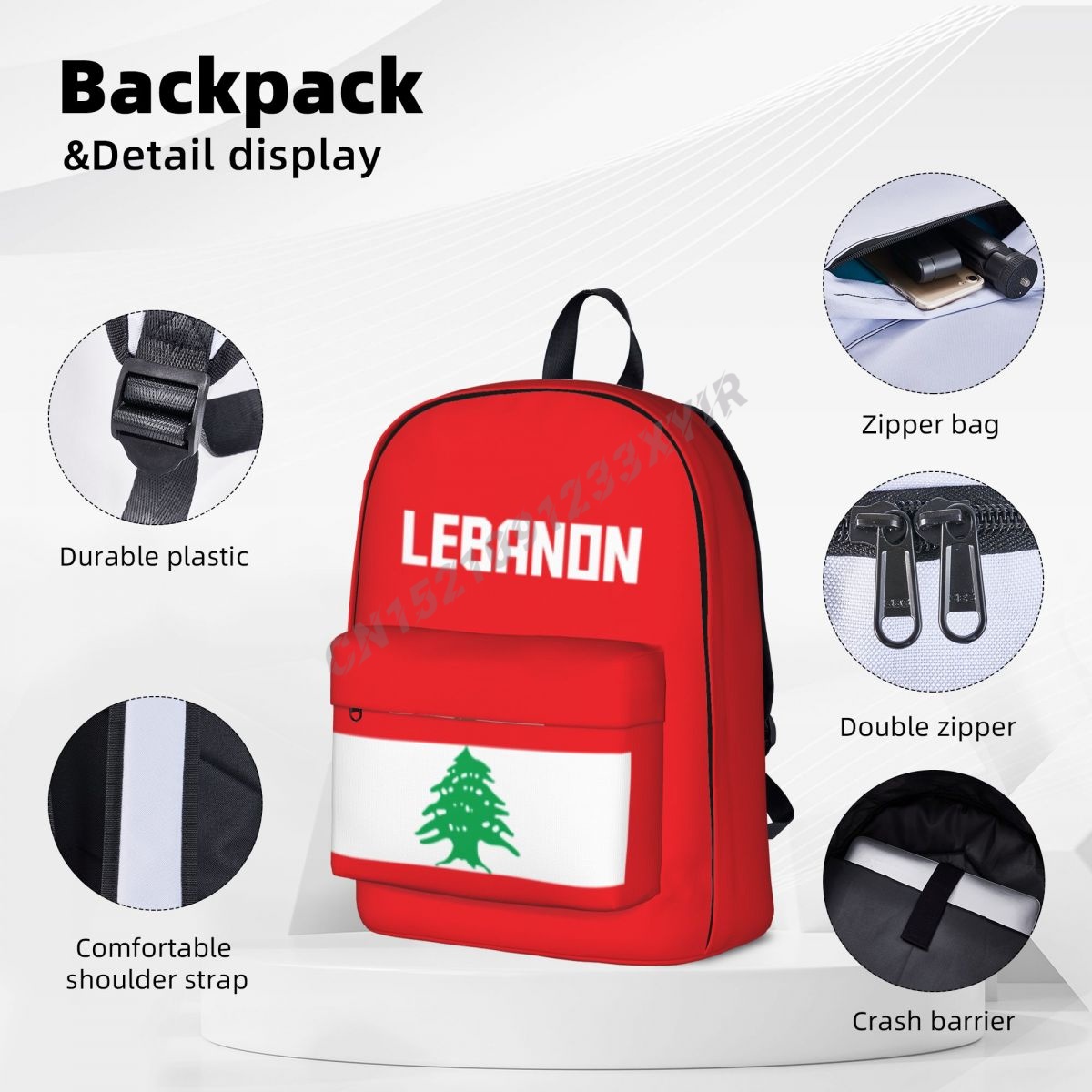 Unisex rugzak Libanon Flag1 St - Phone Cases Lebanon recensie en prijs