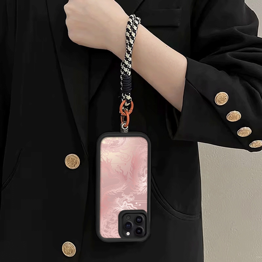 Pale witte drakenpatroon riemk - Phone Cases With Straps recensie en prijs