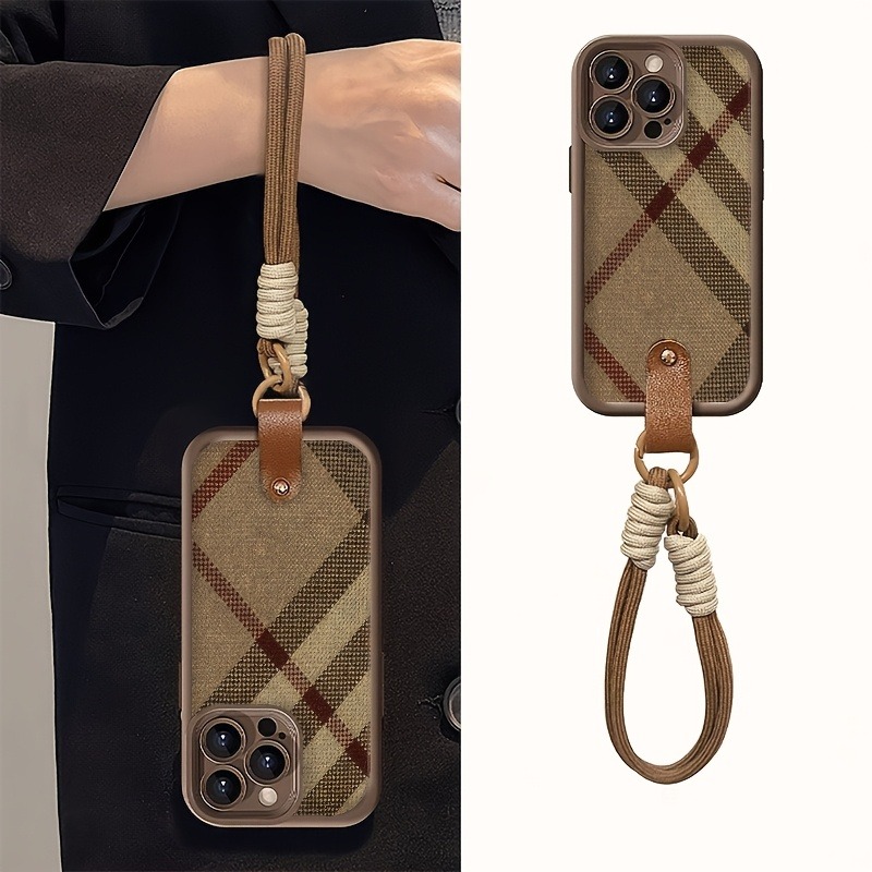 Bruine strepen lanyard bandje  - Phone Cases With Straps recensie en prijs