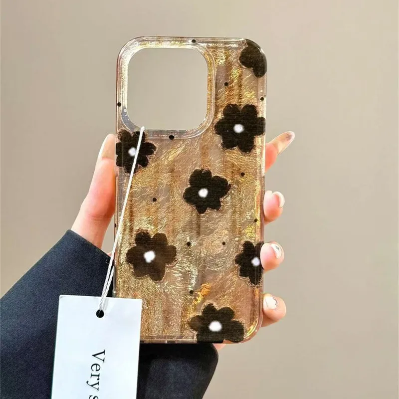 Retro Bruin Zwart Vlekken Bloe - Phone Cases Brown recensie en prijs
