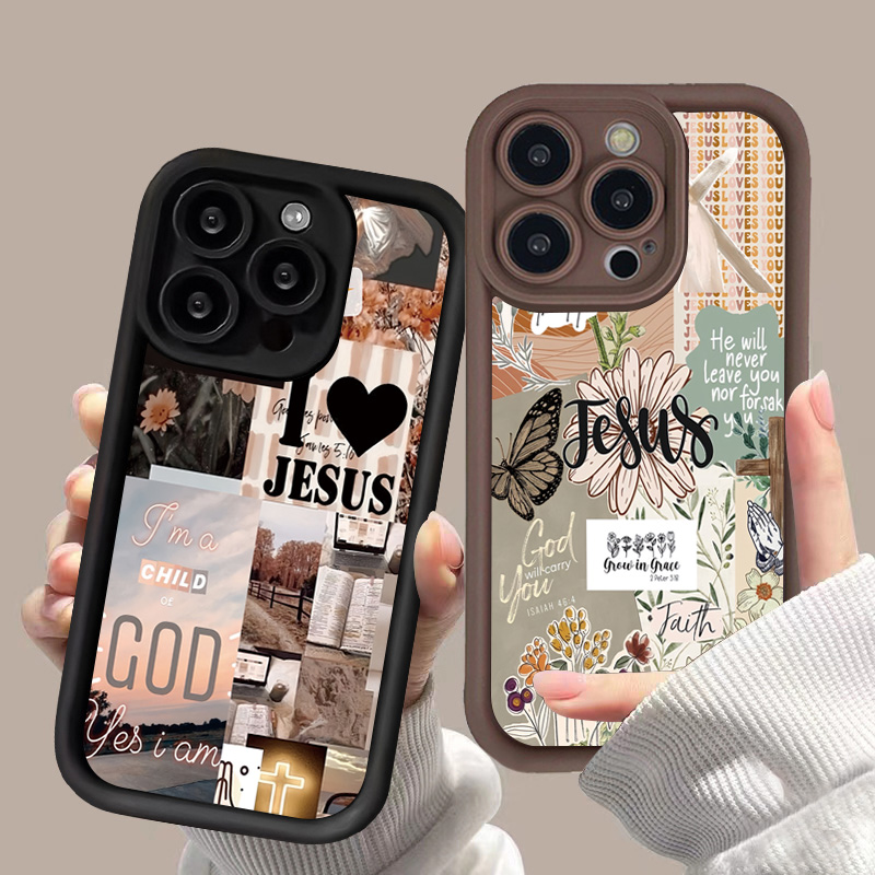 Jezus Collage Patroon Dikke Sc - Phone Cases Jesus recensie en prijs