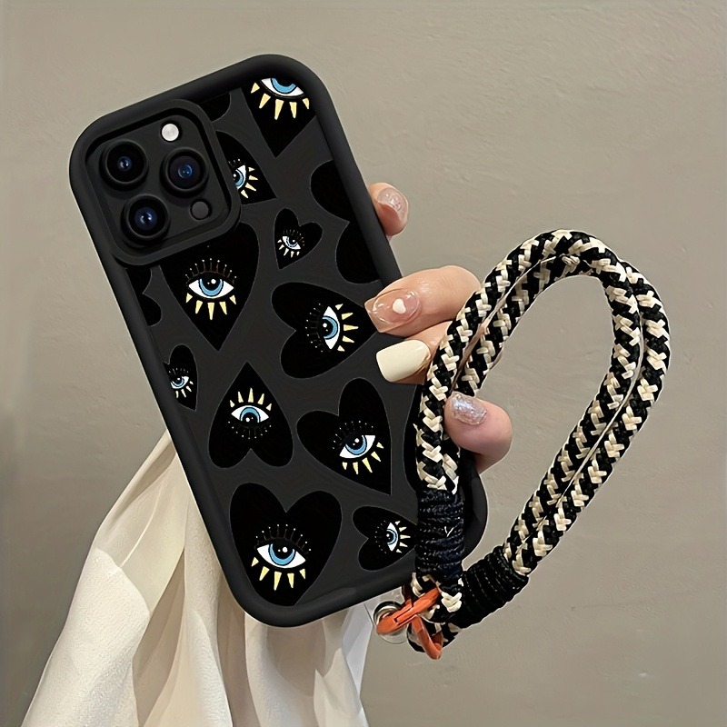 Zwarte Liefdeshart Oog Hangban - Phone Cases With Straps recensie en prijs