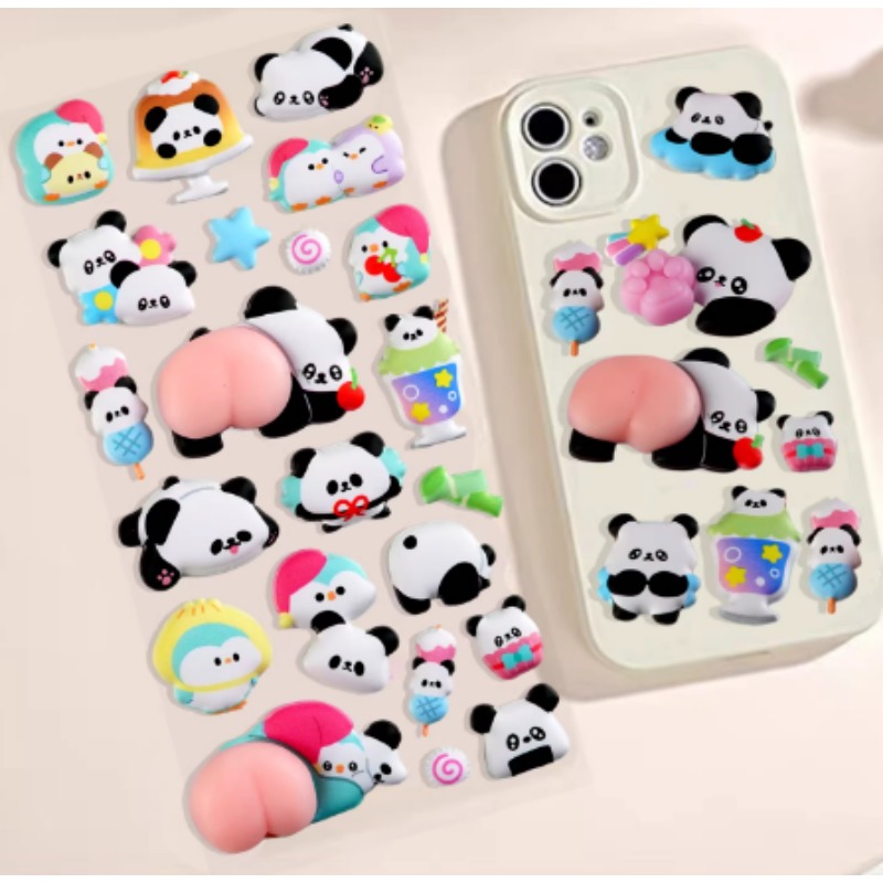 Leuke 3D Panda Cartoon Stress  - Phone Cases Rubber recensie en prijs
